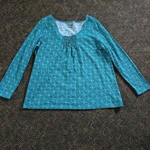 J.Jill Blouse/Tunic pleated neckline long sleeve Size M